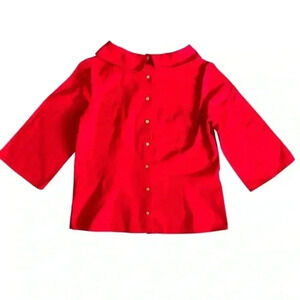 Grace Baker red button down with bee buttons size xl